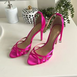 Badgley Mishchka Jewel Pink Heels SZ 7.5